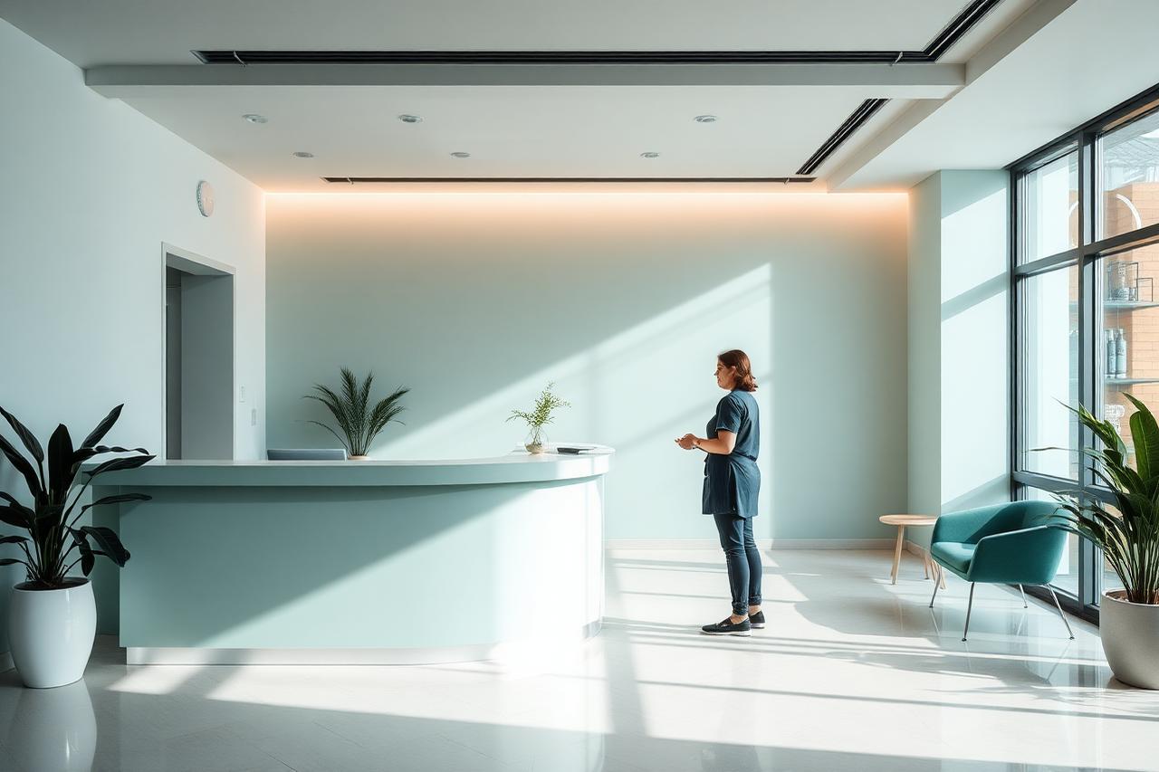 Clinic reception in daylight